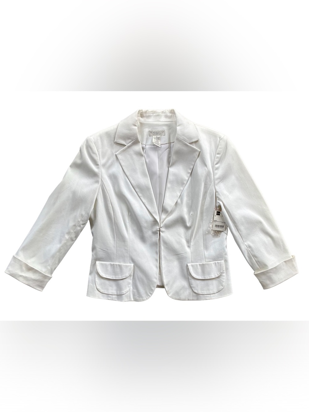 Worthington Stretch White Cropped Blazer | Women’s Size 10 NWT
